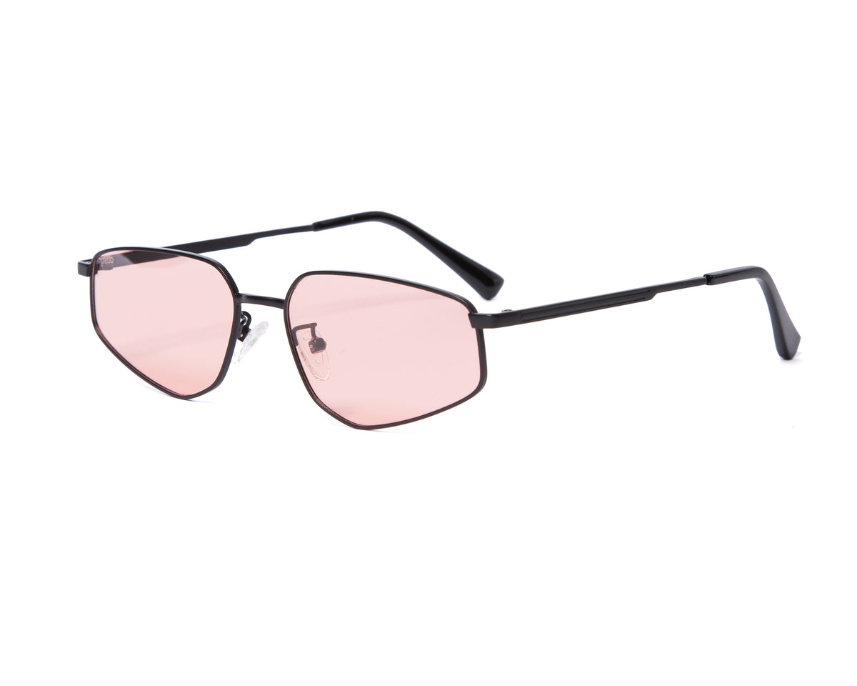 Black x Pink Rose — three quarter view from above