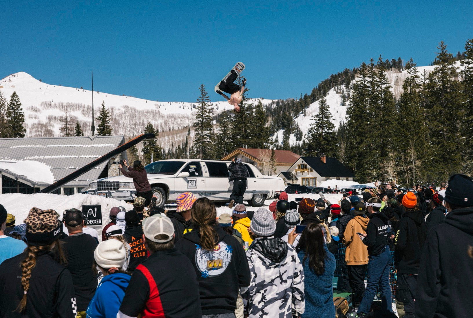 Air over the Cadillac with the crowd watching