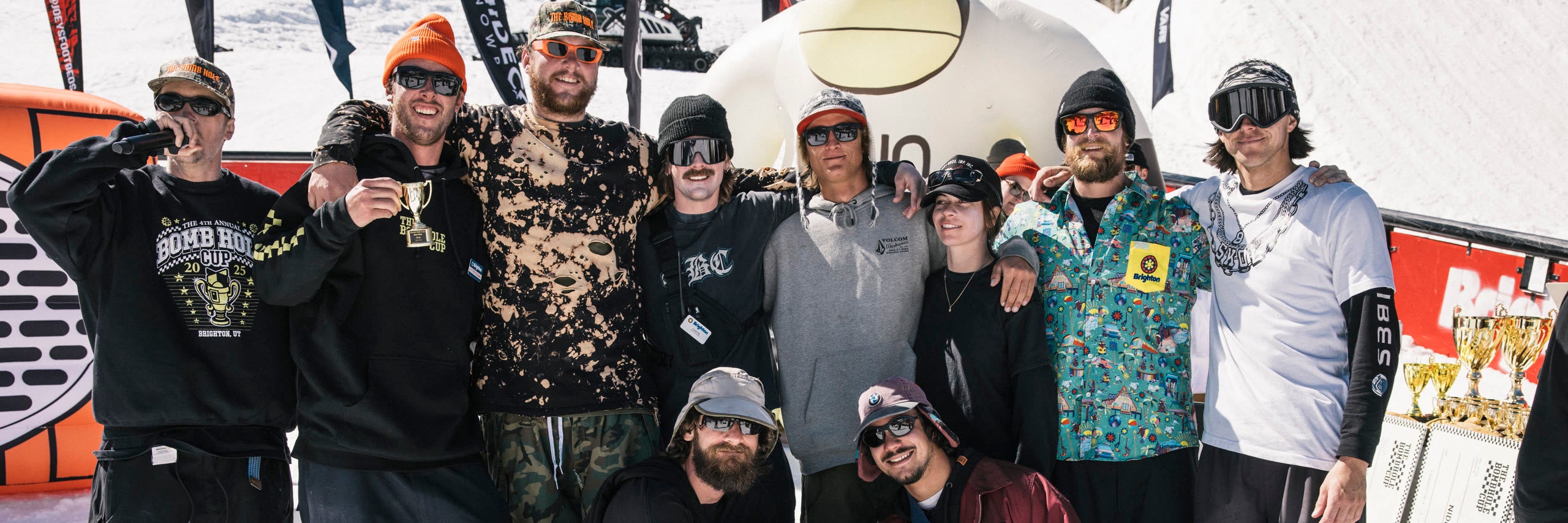 The Bomb Hole Cup rail jam crew at Brighton